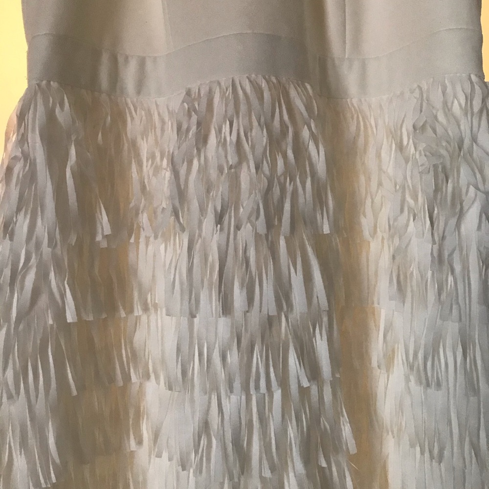 Aidan Mattox Ivory Dress Fringe - Picture 4 of 7